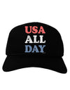 USA All Day - Distressed Patriotic Design Adult Dark Baseball Cap Hat by TooLoud-Baseball Cap-TooLoud-Black-One Size-Davson Sales