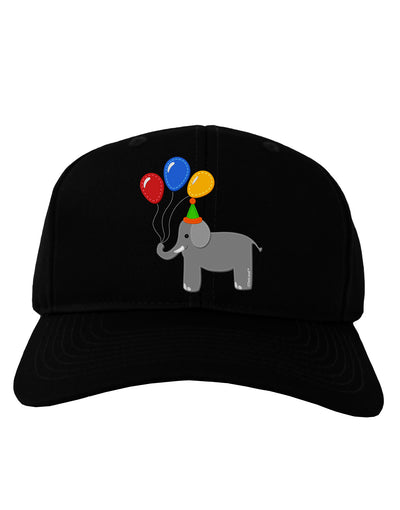 Cute Elephant with Balloons Adult Dark Baseball Cap Hat-Baseball Cap-TooLoud-Black-One Size-Davson Sales