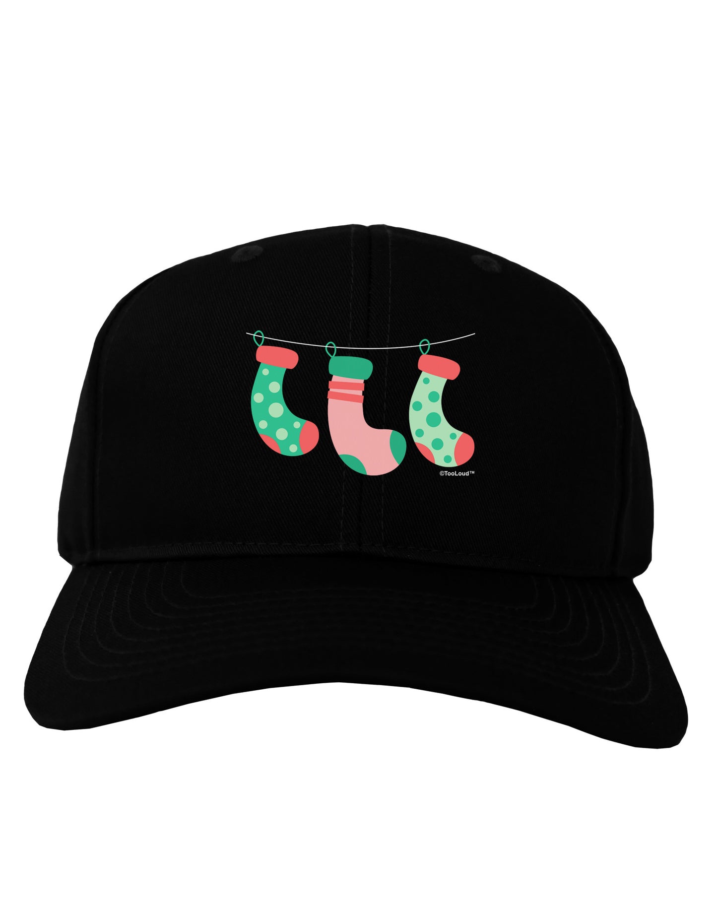 Cute Hanging Christmas Stockings Adult Dark Baseball Cap Hat by TooLoud-Baseball Cap-TooLoud-Black-One Size-Davson Sales