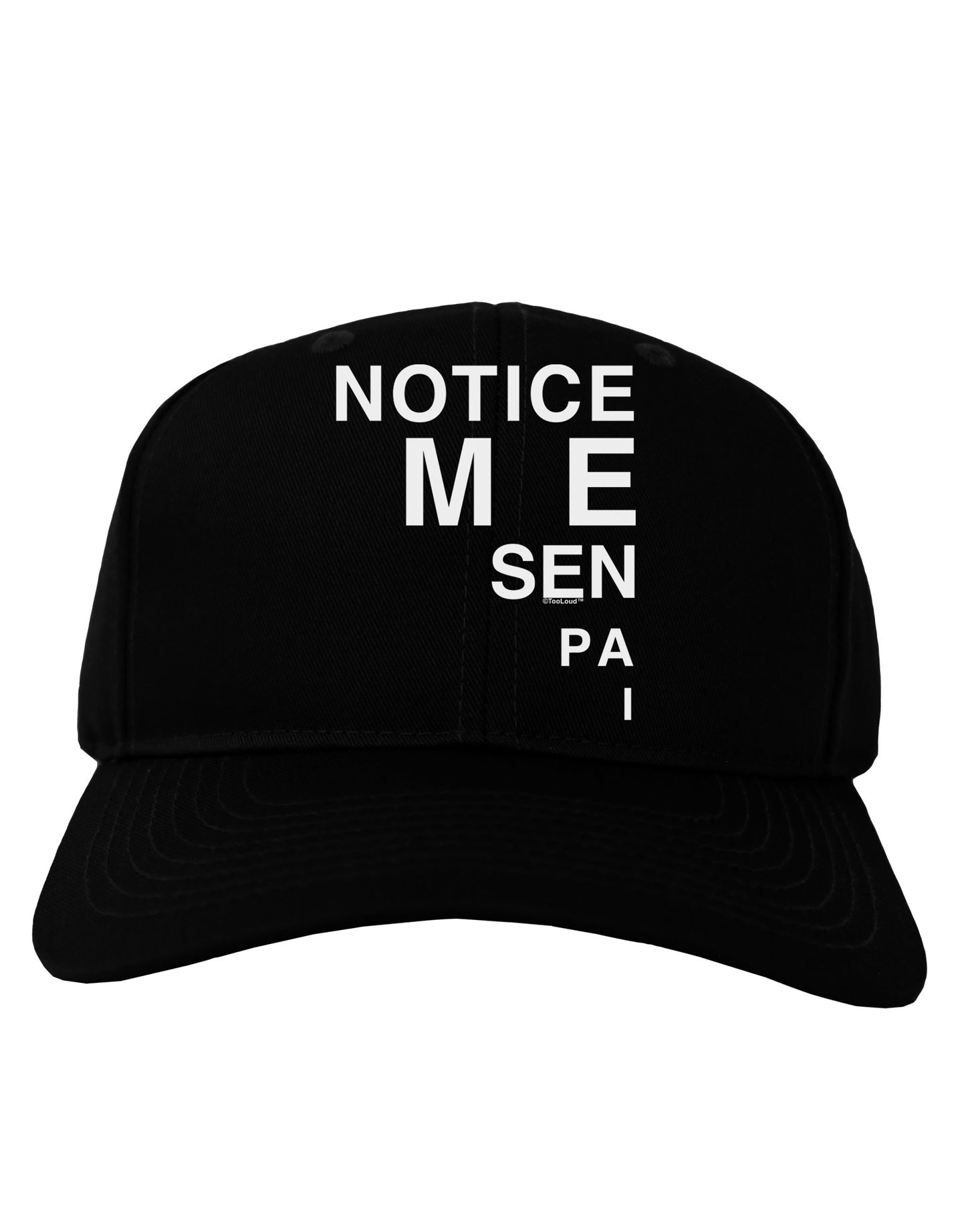 Notice Me Senpai Triangle Text Adult Dark Baseball Cap Hat-Baseball Cap-TooLoud-Black-One Size-Davson Sales