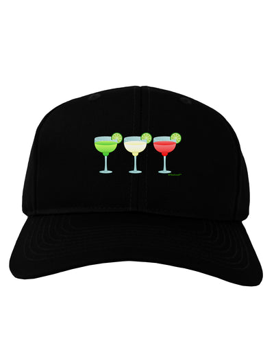 Margaritas - Mexican Flag Colors - Cinco de Mayo Adult Dark Baseball Cap Hat by TooLoud-Baseball Cap-TooLoud-Black-One Size-Davson Sales