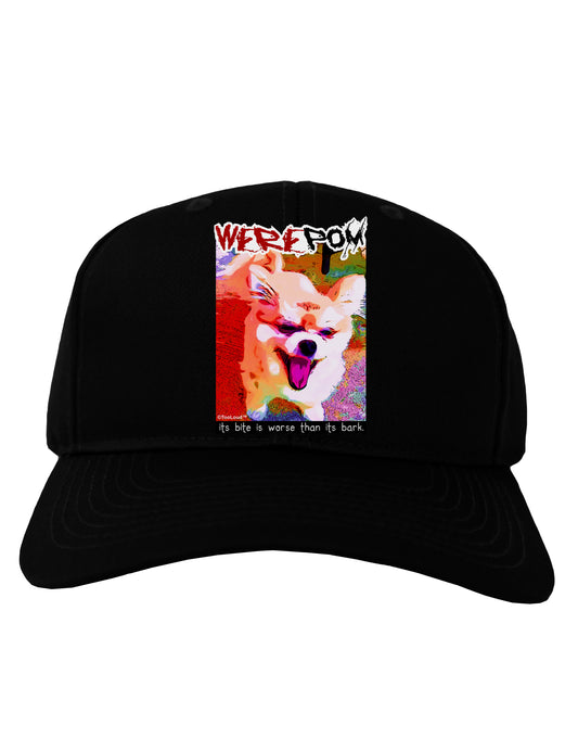 WerePom - Werewolf Pomeranian Adult Dark Baseball Cap Hat by TooLoud-Baseball Cap-TooLoud-Black-One Size-Davson Sales