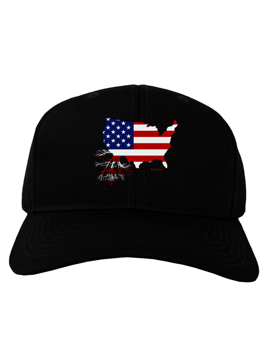 American Roots Design - American Flag Adult Dark Baseball Cap Hat by TooLoud-Baseball Cap-TooLoud-Black-One Size-Davson Sales