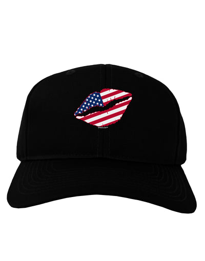 American Flag Lipstick Adult Dark Baseball Cap Hat-Baseball Cap-TooLoud-Black-One Size-Davson Sales