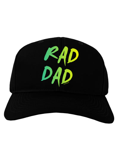 Rad Dad Design - 80s Neon Adult Dark Baseball Cap Hat-Baseball Cap-TooLoud-Black-One Size-Davson Sales