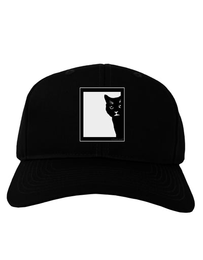 Cat Peeking Adult Dark Baseball Cap Hat by TooLoud-Baseball Cap-TooLoud-Black-One Size-Davson Sales