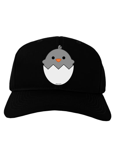 Cute Hatching Chick - Gray Adult Dark Baseball Cap Hat by TooLoud-Baseball Cap-TooLoud-Black-One Size-Davson Sales