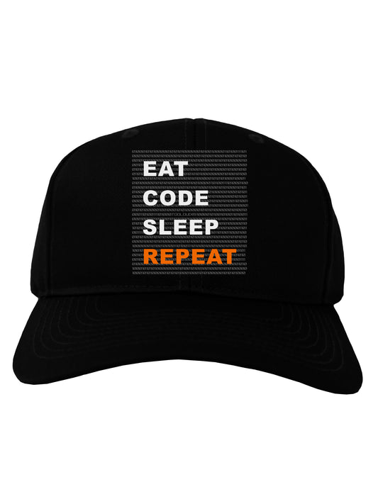 Eat Sleep Code Repeat Adult Dark Baseball Cap Hat by TooLoud-Baseball Cap-TooLoud-Black-One Size-Davson Sales