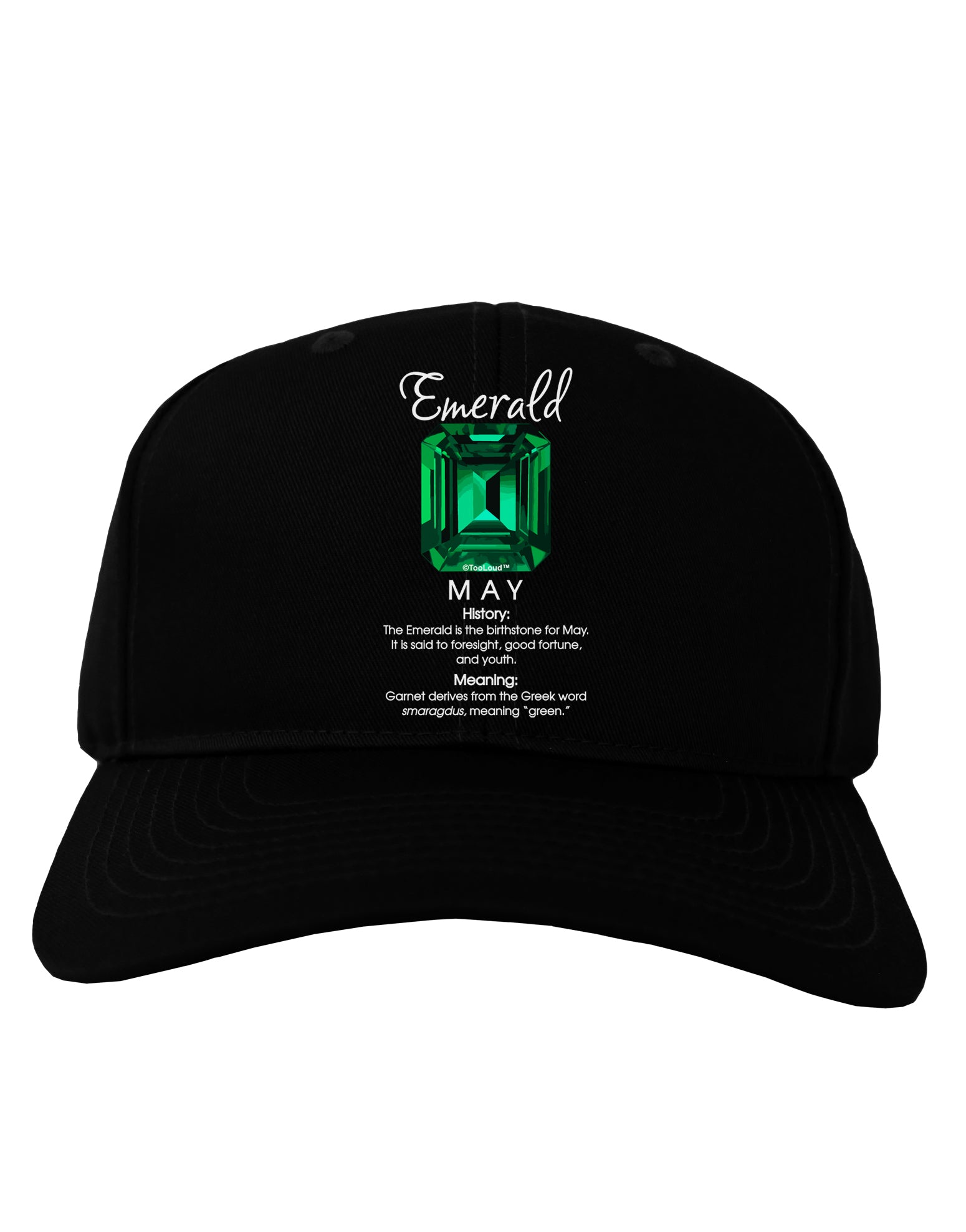 Birthstone Emerald Adult Dark Baseball Cap Hat-Baseball Cap-TooLoud-Black-One Size-Davson Sales