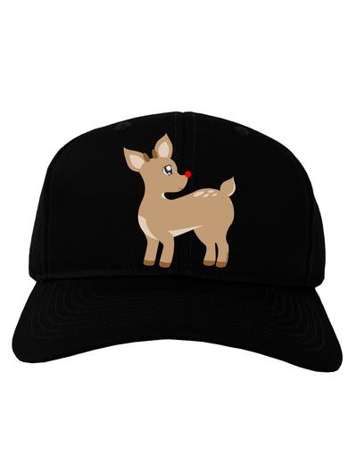 Cute Little Rudolph the Reindeer - Christmas Adult Dark Baseball Cap Hat by TooLoud-Baseball Cap-TooLoud-Black-One Size-Davson Sales