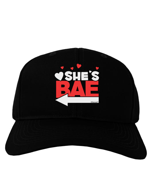 She's BAE - Left Arrow Adult Dark Baseball Cap Hat-Baseball Cap-TooLoud-Black-One Size-Davson Sales
