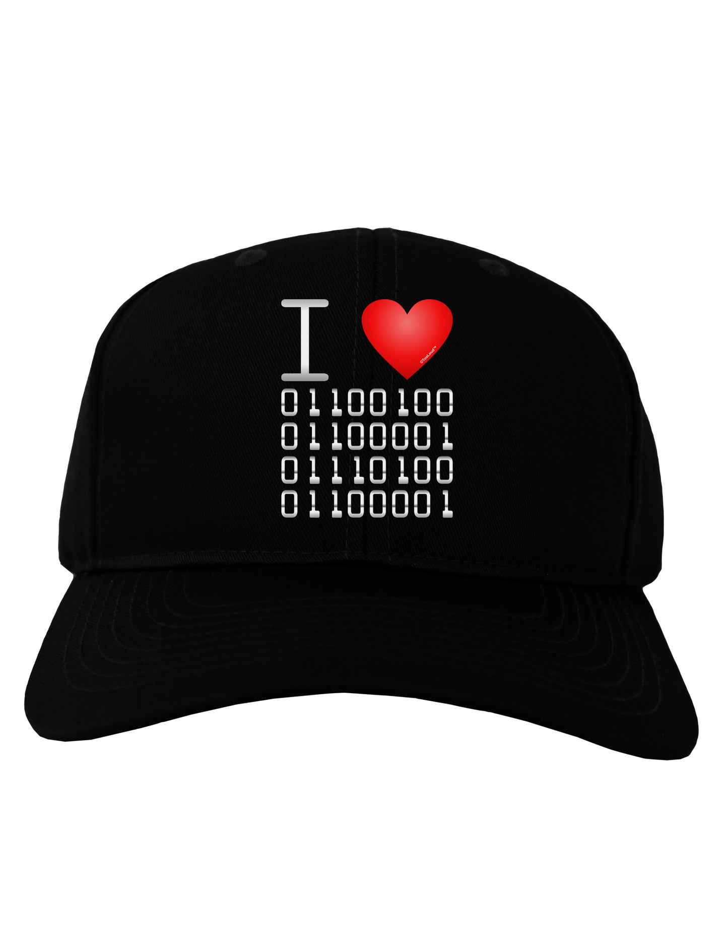 I Heart Binary Data Adult Dark Baseball Cap Hat-Baseball Cap-TooLoud-Black-One Size-Davson Sales