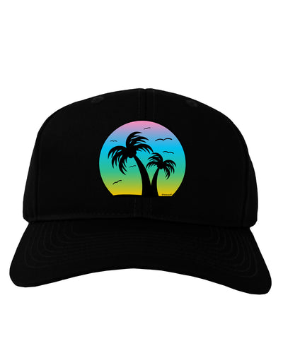 Palm Trees Silhouette - Beach Sunset Design Adult Dark Baseball Cap Hat-Baseball Cap-TooLoud-Black-One Size-Davson Sales