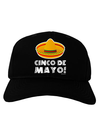 Sombrero Design - Cinco de Mayo Adult Dark Baseball Cap Hat by TooLoud-Baseball Cap-TooLoud-Black-One Size-Davson Sales