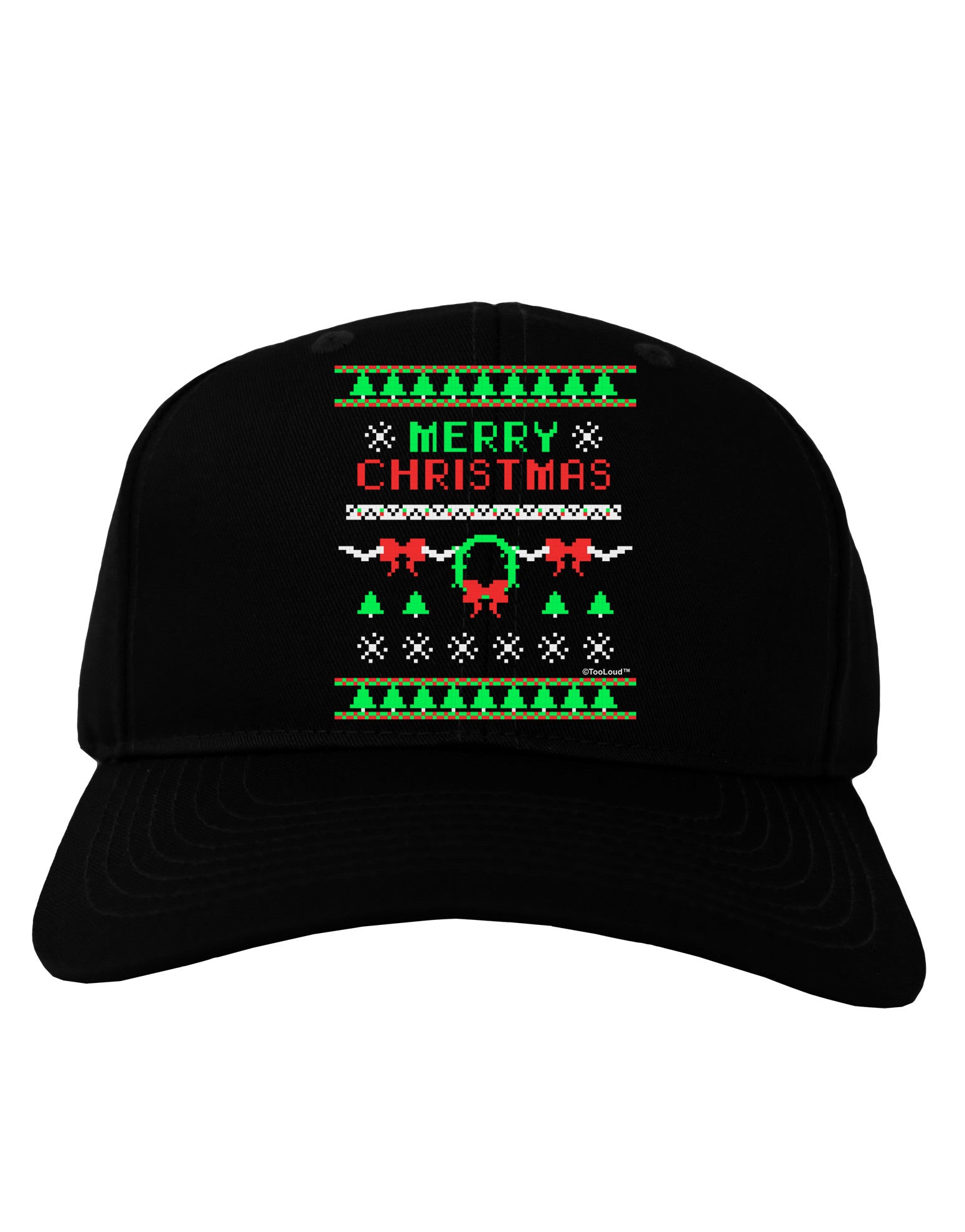 Merry Christmas Ugly Christmas Sweater Adult Dark Baseball Cap Hat-Baseball Cap-TooLoud-Black-One Size-Davson Sales