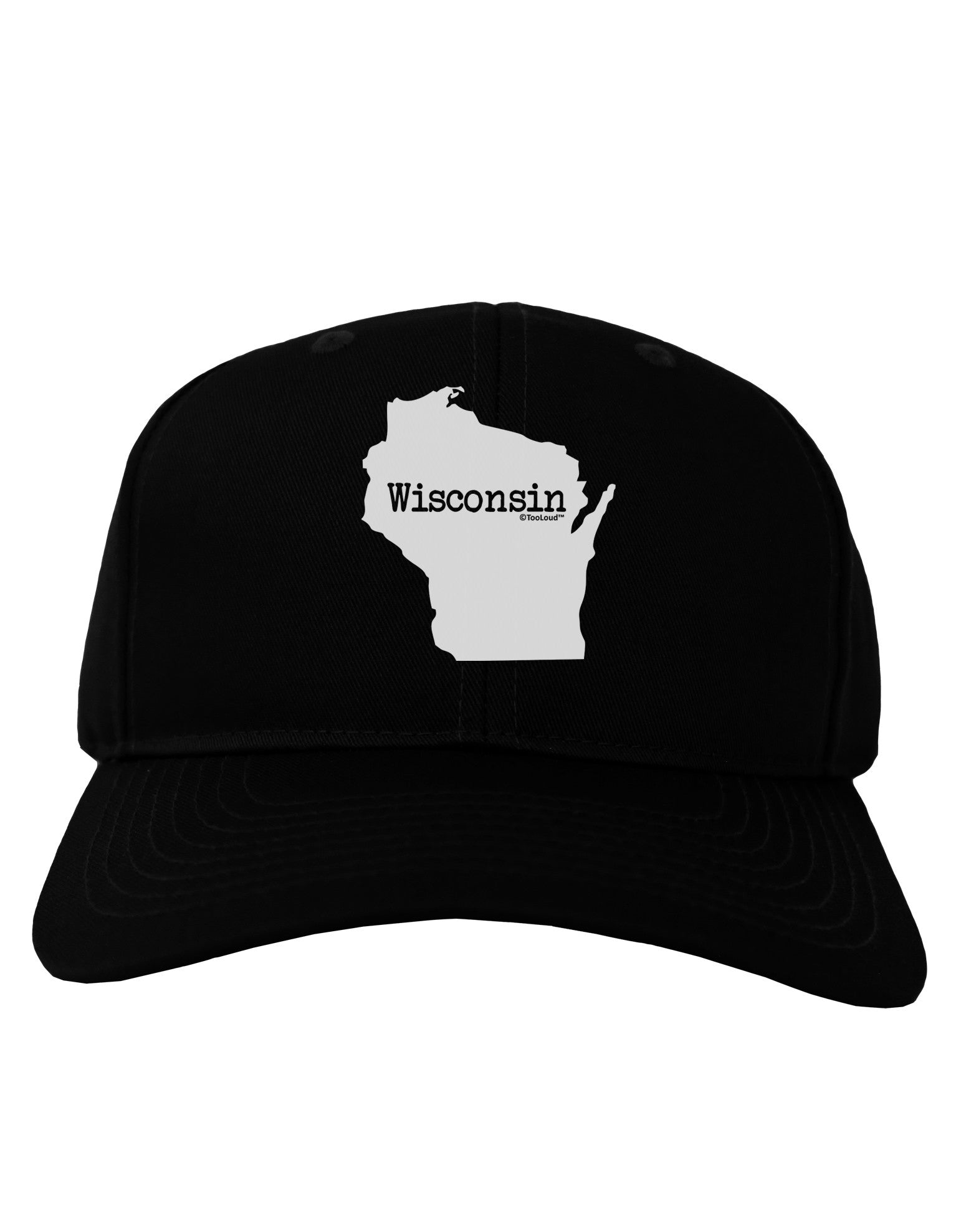 Wisconsin - United States Shape Adult Dark Baseball Cap Hat-Baseball Cap-TooLoud-Black-One Size-Davson Sales