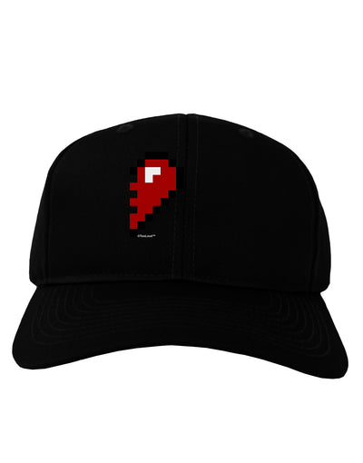 Couples Pixel Heart Design - Right Adult Dark Baseball Cap Hat by TooLoud-Baseball Cap-TooLoud-Black-One Size-Davson Sales