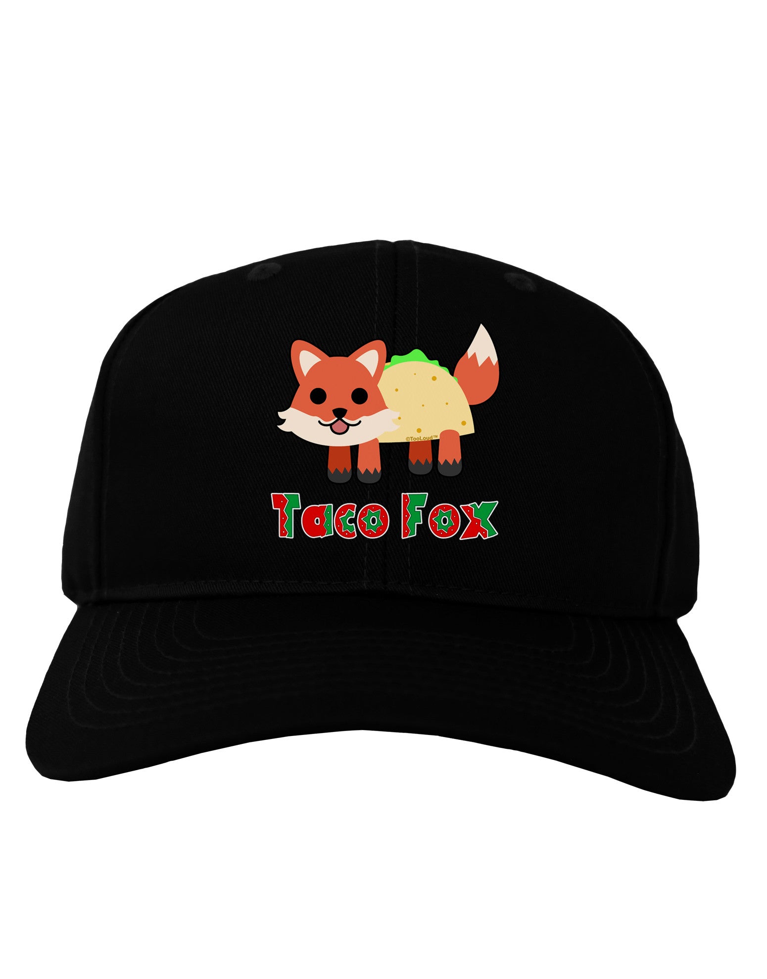 Cute Taco Fox Text Adult Dark Baseball Cap Hat-Baseball Cap-TooLoud-Black-One Size-Davson Sales