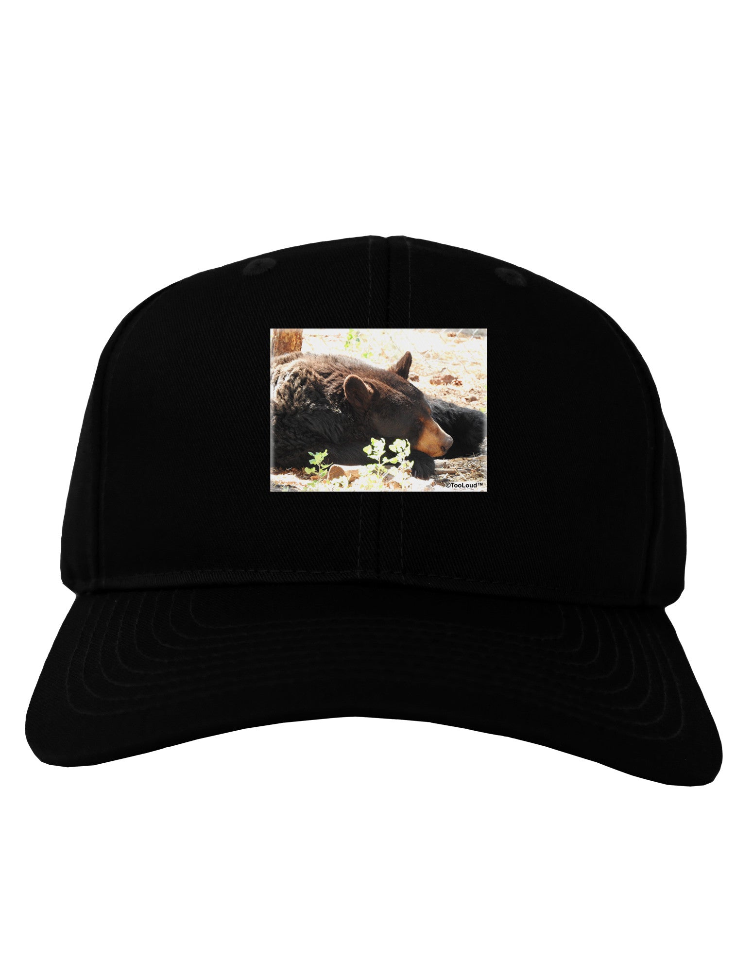 Laying Black Bear Adult Dark Baseball Cap Hat-Baseball Cap-TooLoud-Black-One Size-Davson Sales