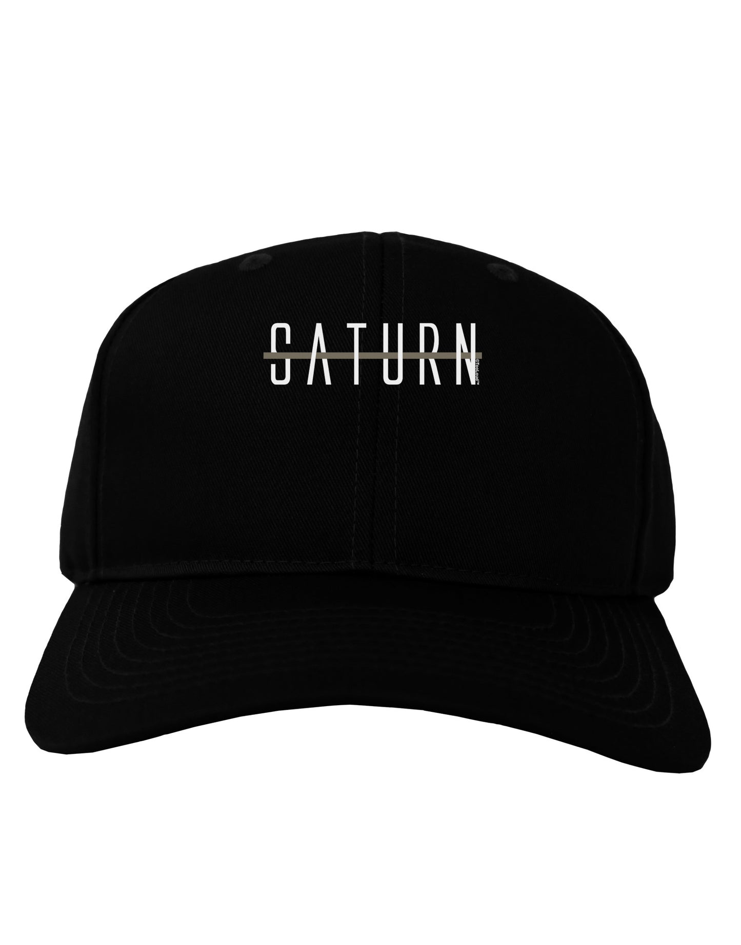 Planet Saturn Text Only Adult Dark Baseball Cap Hat-Baseball Cap-TooLoud-Black-One Size-Davson Sales