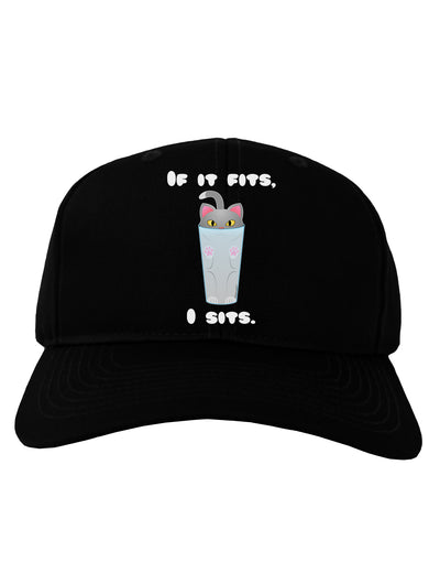 If It Fits - Cute Cat Design Adult Dark Baseball Cap Hat by TooLoud-Baseball Cap-TooLoud-Black-One Size-Davson Sales