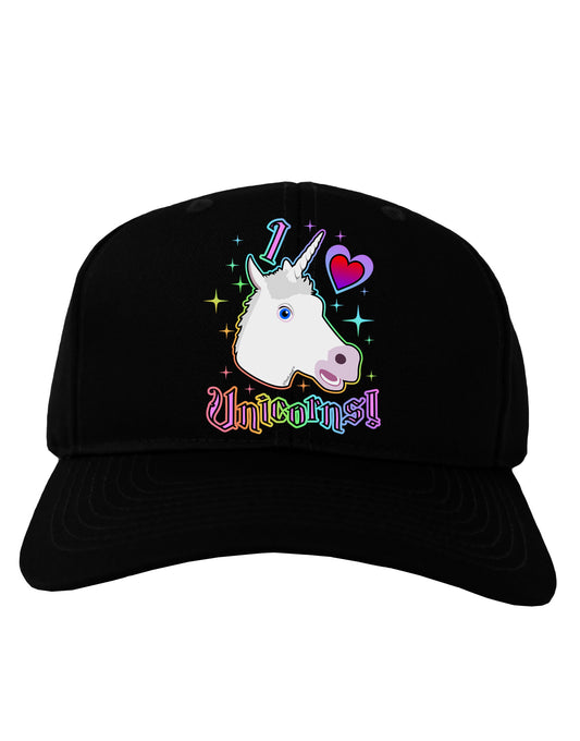 I love Unicorns Adult Dark Baseball Cap Hat-Baseball Cap-TooLoud-Black-One Size-Davson Sales