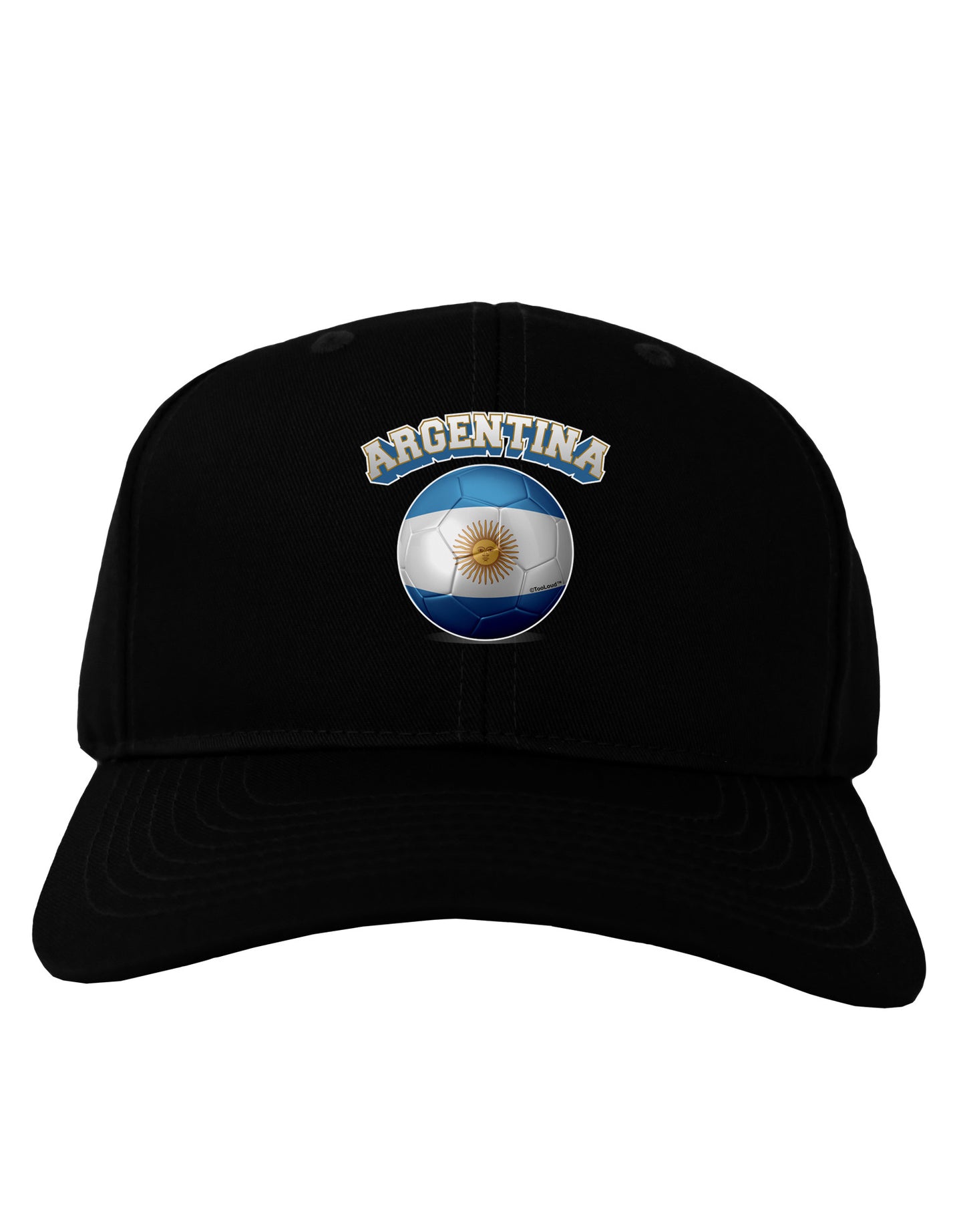 Soccer Ball Flag - Argentina Adult Dark Baseball Cap Hat-Baseball Cap-TooLoud-Black-One Size-Davson Sales