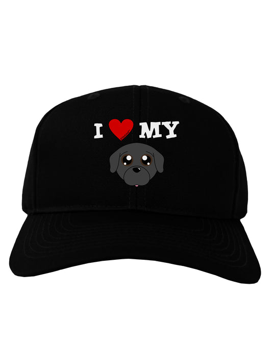 I Heart My - Cute Pug Dog - Black Adult Dark Baseball Cap Hat by TooLoud-Baseball Cap-TooLoud-Black-One Size-Davson Sales