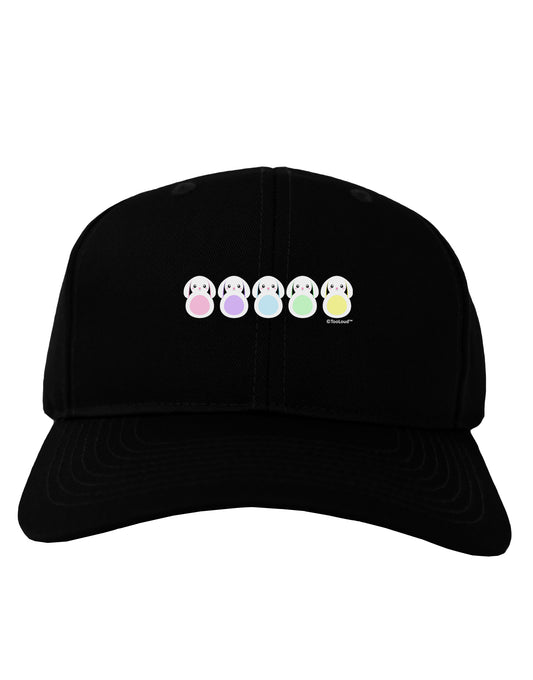Cute Pastel Bunnies Adult Dark Baseball Cap Hat by TooLoud-Baseball Cap-TooLoud-Black-One Size-Davson Sales