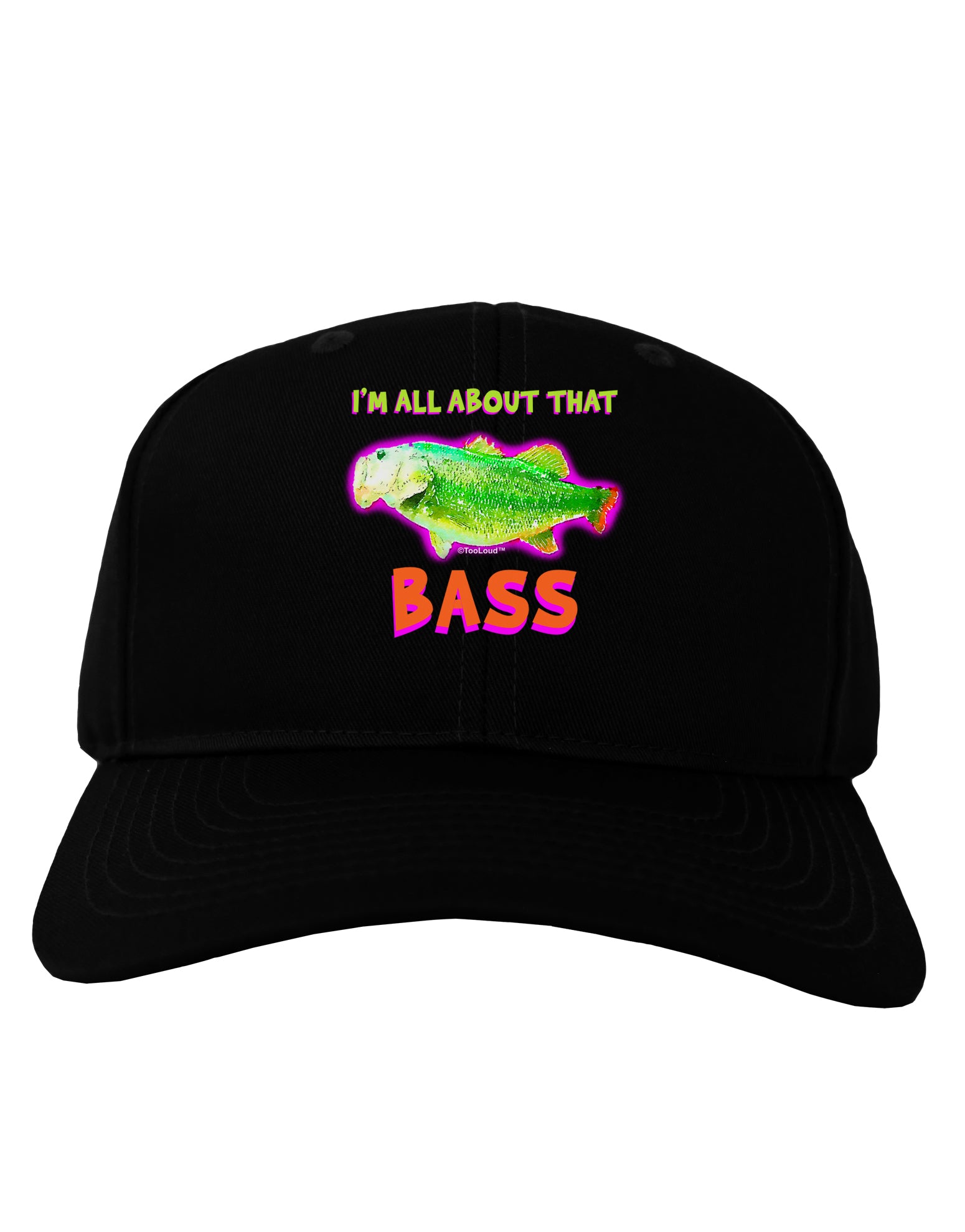 All About That Bass Fish Watercolor Adult Dark Baseball Cap Hat-Baseball Cap-TooLoud-Black-One Size-Davson Sales
