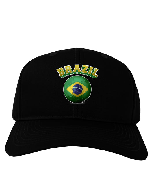 Soccer Ball Flag - Brazil Adult Dark Baseball Cap Hat-Baseball Cap-TooLoud-Black-One Size-Davson Sales