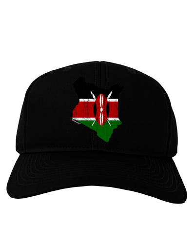 Kenya Flag Silhouette Distressed Adult Dark Baseball Cap Hat