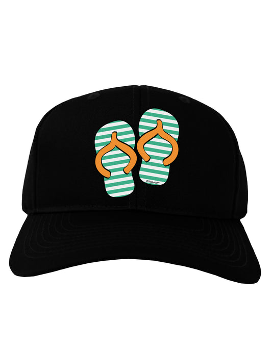 Striped Flip Flops - Teal and Orange Adult Dark Baseball Cap Hat-Baseball Cap-TooLoud-Black-One Size-Davson Sales
