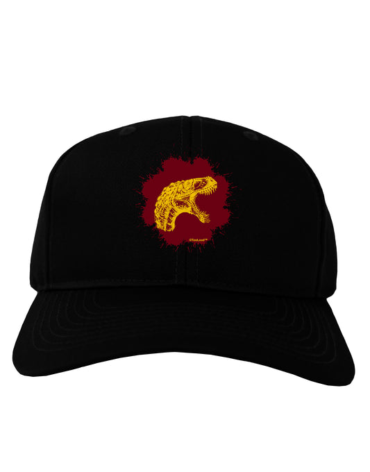 Jurassic Dinosaur Face Blood Splatter Adult Dark Baseball Cap Hat by TooLoud-Baseball Cap-TooLoud-Black-One Size-Davson Sales