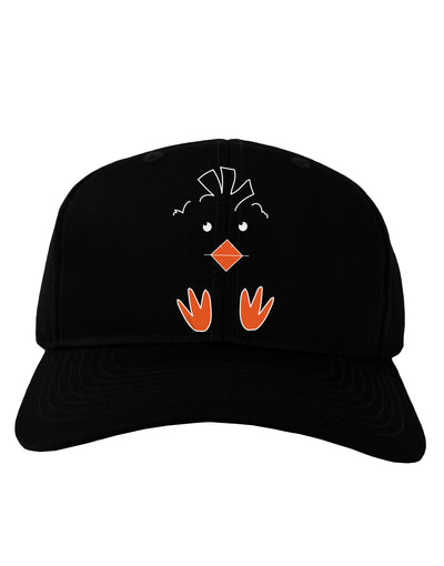 Cute Easter Chick Face Dark Adult Dark Baseball Cap Hat Black Tooloud