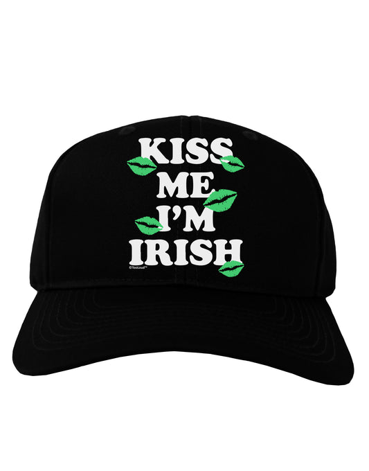 Kiss Me I'm Irish - Green Kisses Adult Dark Baseball Cap Hat by TooLoud-Baseball Cap-TooLoud-Black-One Size-Davson Sales