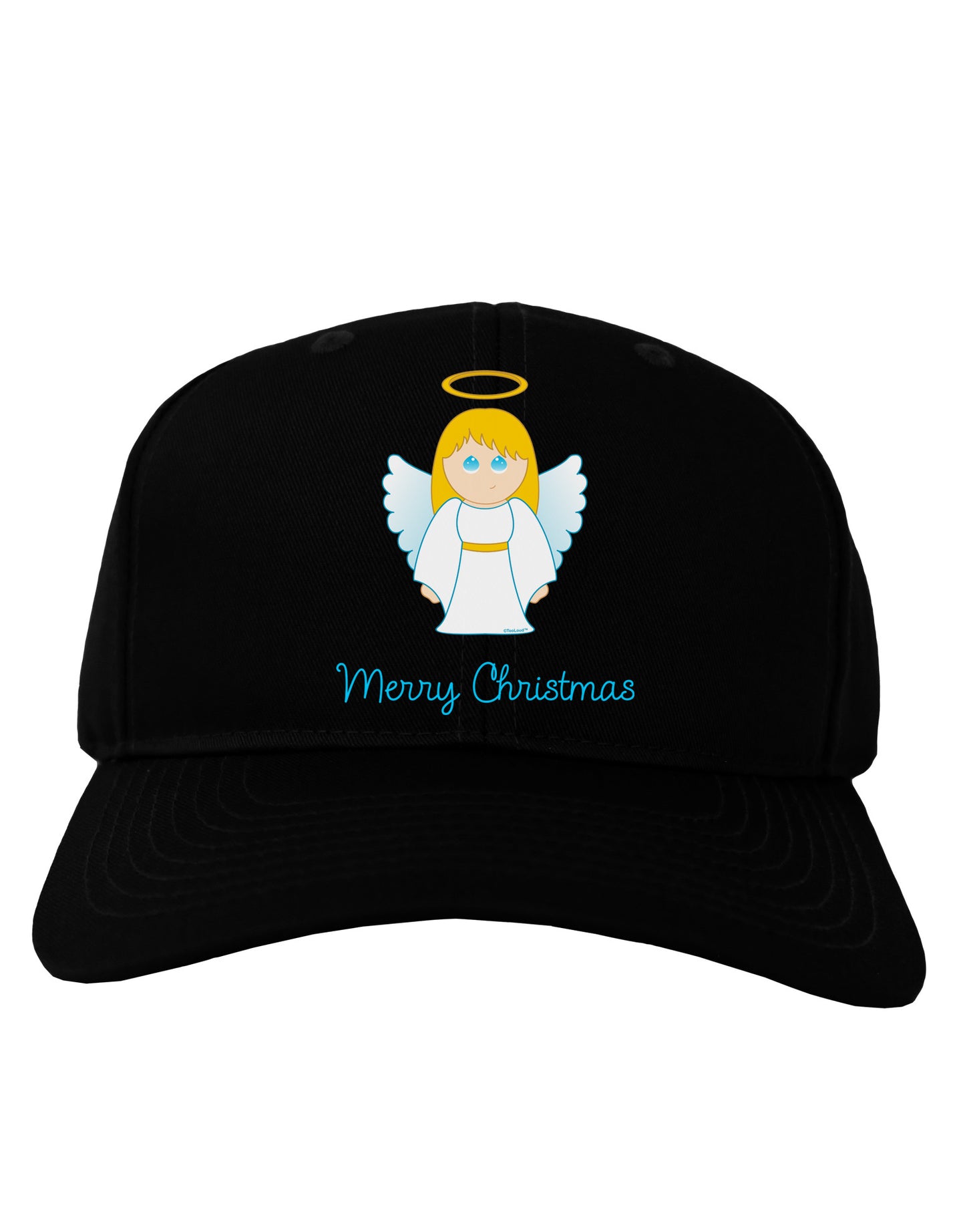 Merry Christmas Cute Angel Girl Adult Dark Baseball Cap Hat-Baseball Cap-TooLoud-Black-One Size-Davson Sales