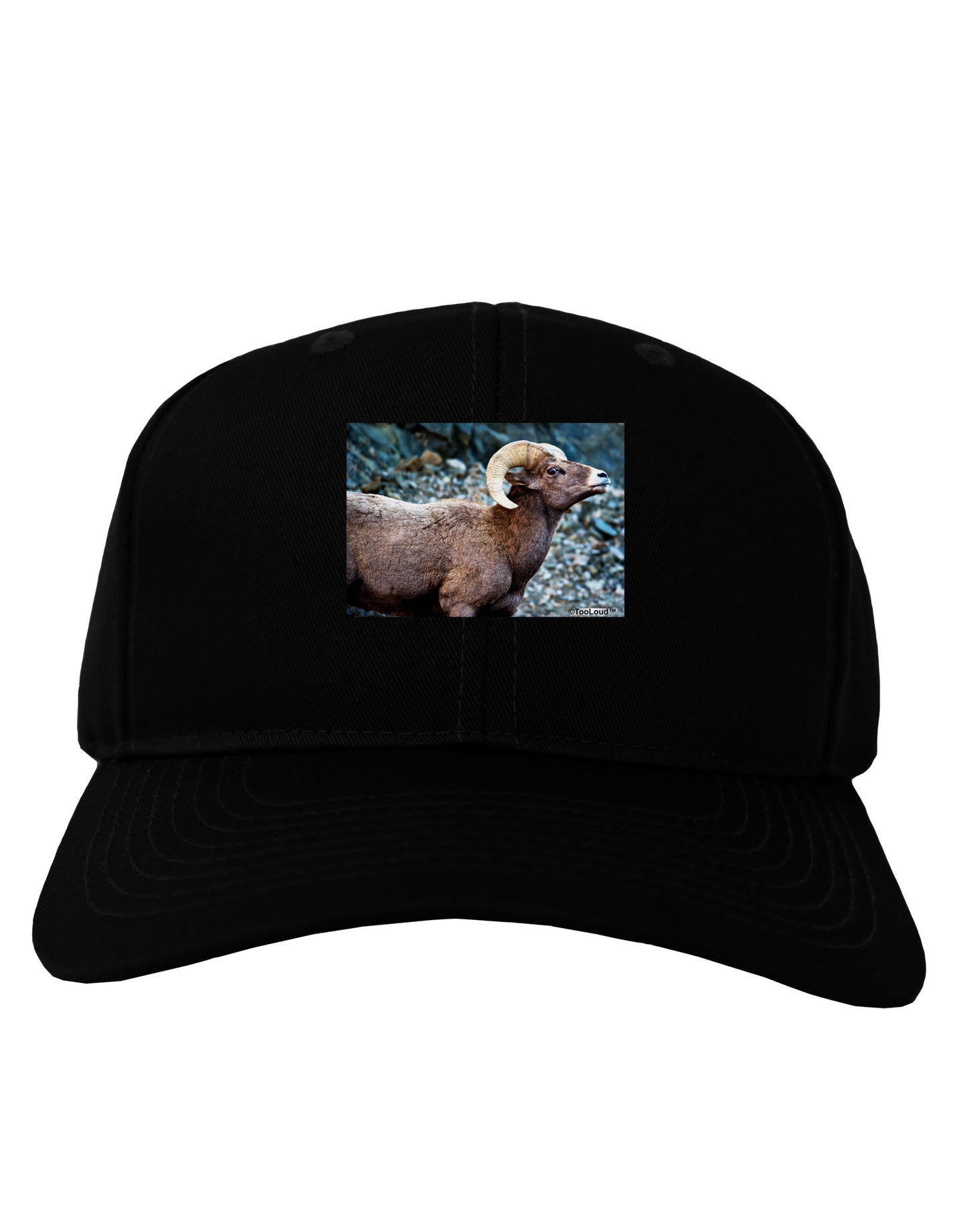 TooLoud Wide Eyed Big Horn Adult Dark Baseball Cap Hat-Baseball Cap-TooLoud-Black-One Size-Davson Sales