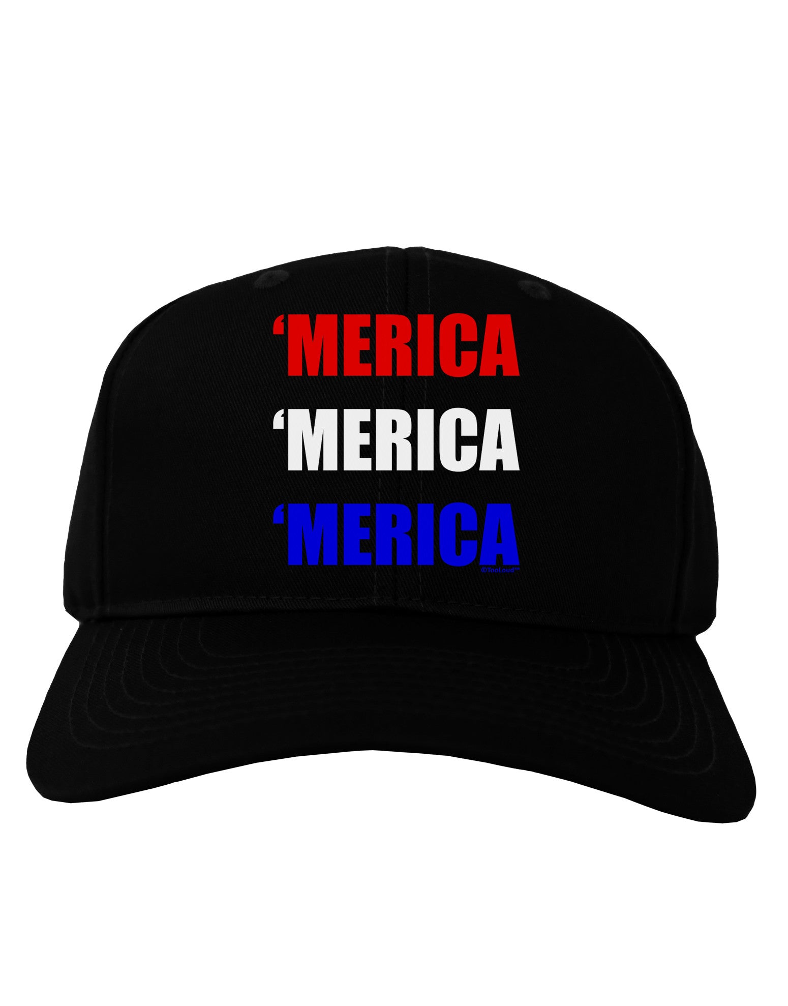 Merica Merica Merica - Red and Blue Adult Dark Baseball Cap Hat-Baseball Cap-TooLoud-Black-One Size-Davson Sales