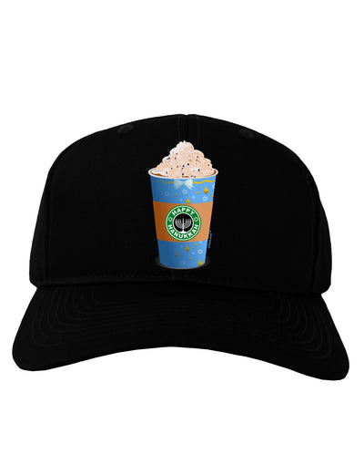 Happy Hanukkah Latte Cup Adult Dark Baseball Cap Hat-Baseball Cap-TooLoud-Black-One Size-Davson Sales