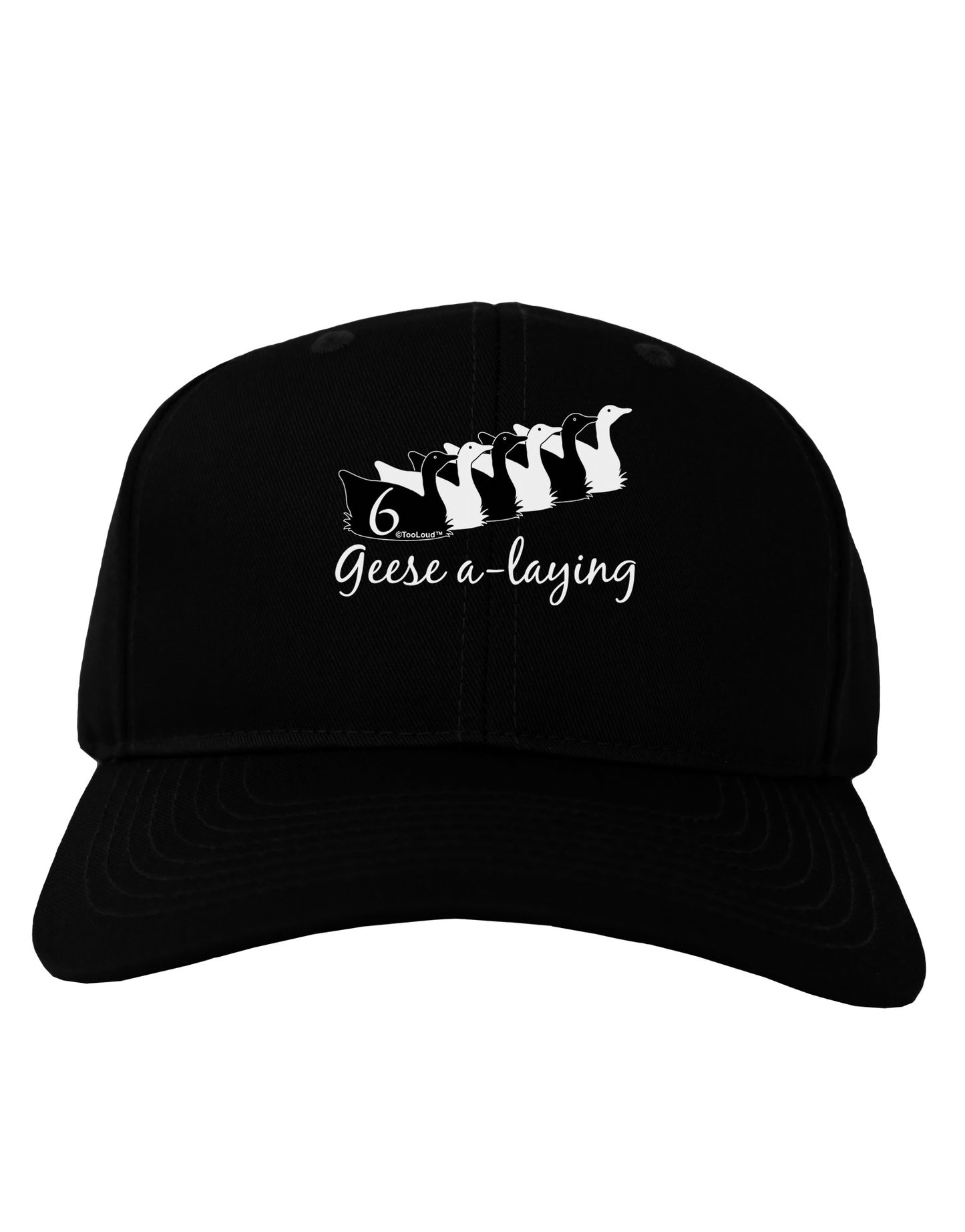 Six Geese A laying Text Adult Dark Baseball Cap Hat-Baseball Cap-TooLoud-Black-One Size-Davson Sales