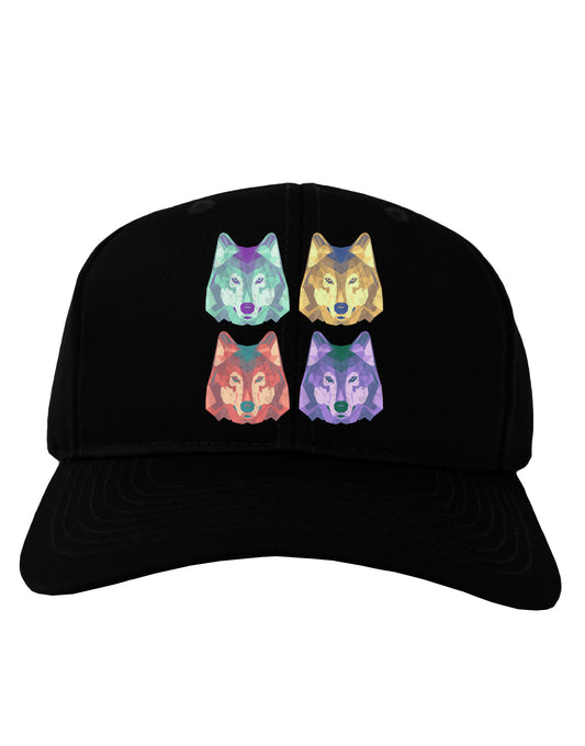 Geometric Wolf Head Pop Art Adult Dark Baseball Cap Hat-Baseball Cap-TooLoud-Black-One Size-Davson Sales