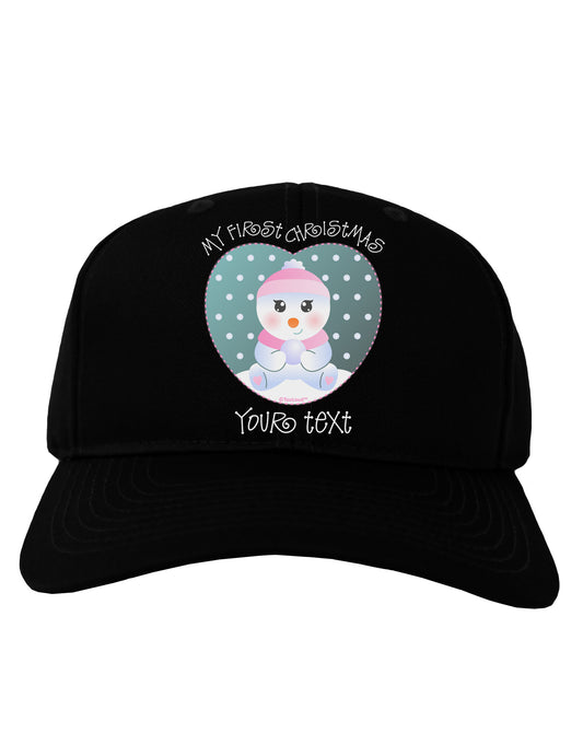Personalized My First Christmas Snowbaby Girl Adult Dark Baseball Cap Hat-Baseball Cap-TooLoud-Black-One Size-Davson Sales