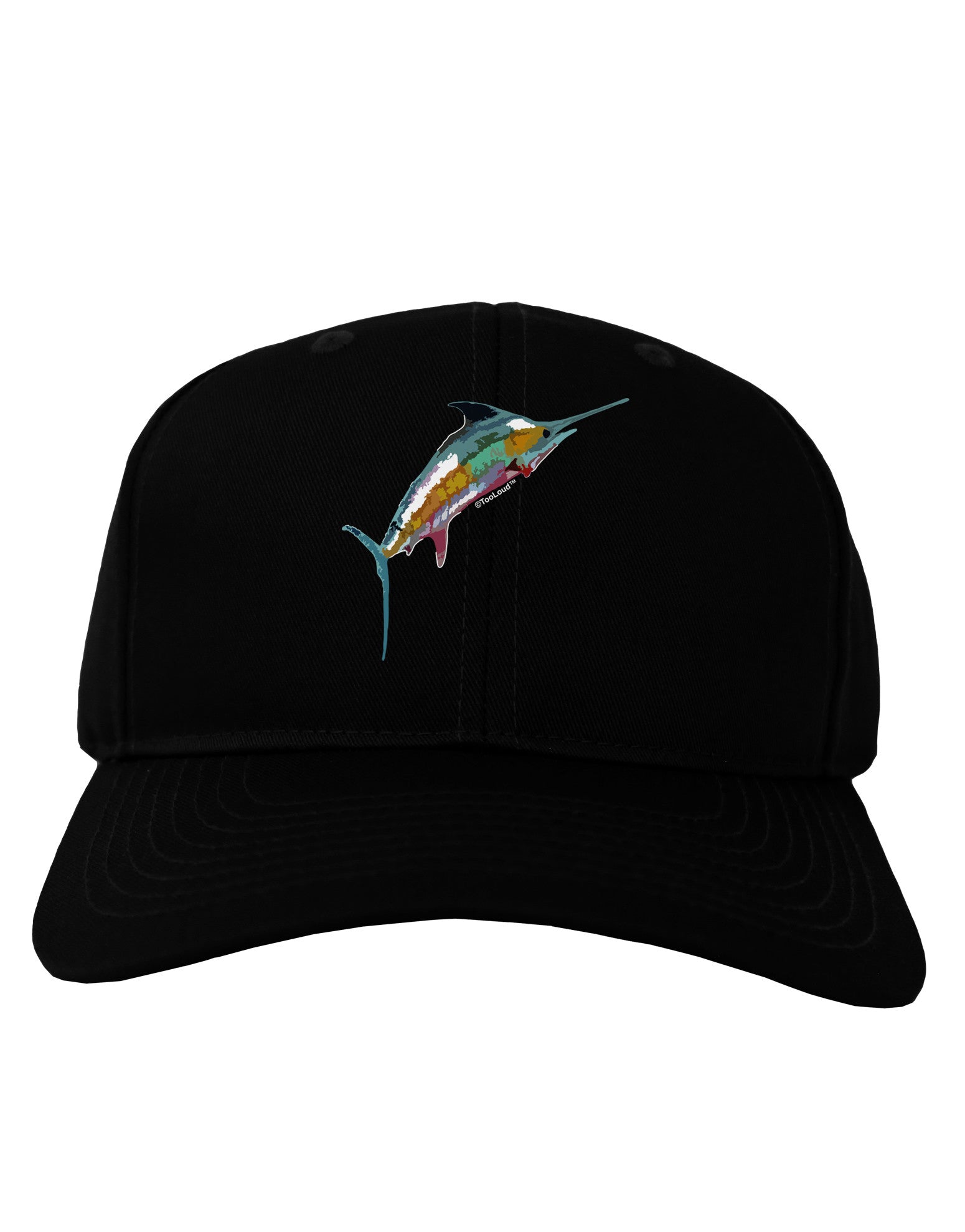 Colorful Vector Swordfish Adult Dark Baseball Cap Hat Red / One Size