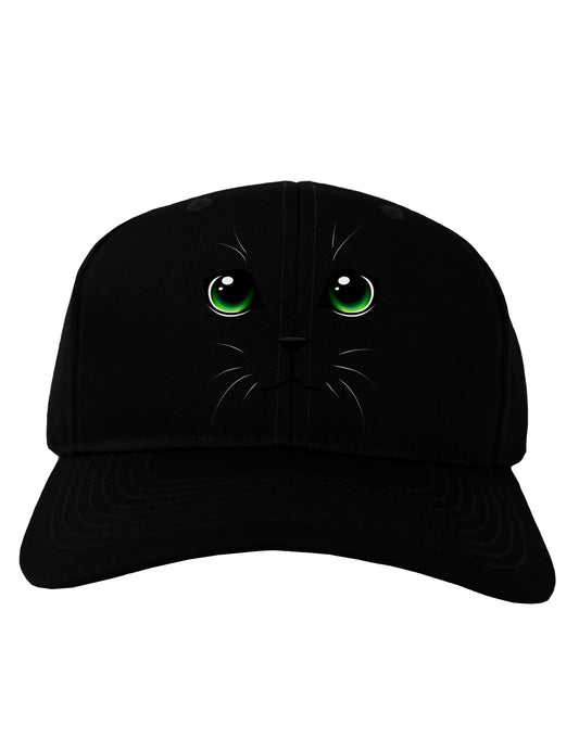 Green-Eyed Cute Cat Face Adult Dark Baseball Cap Hat-Baseball Cap-TooLoud-Black-One Size-Davson Sales