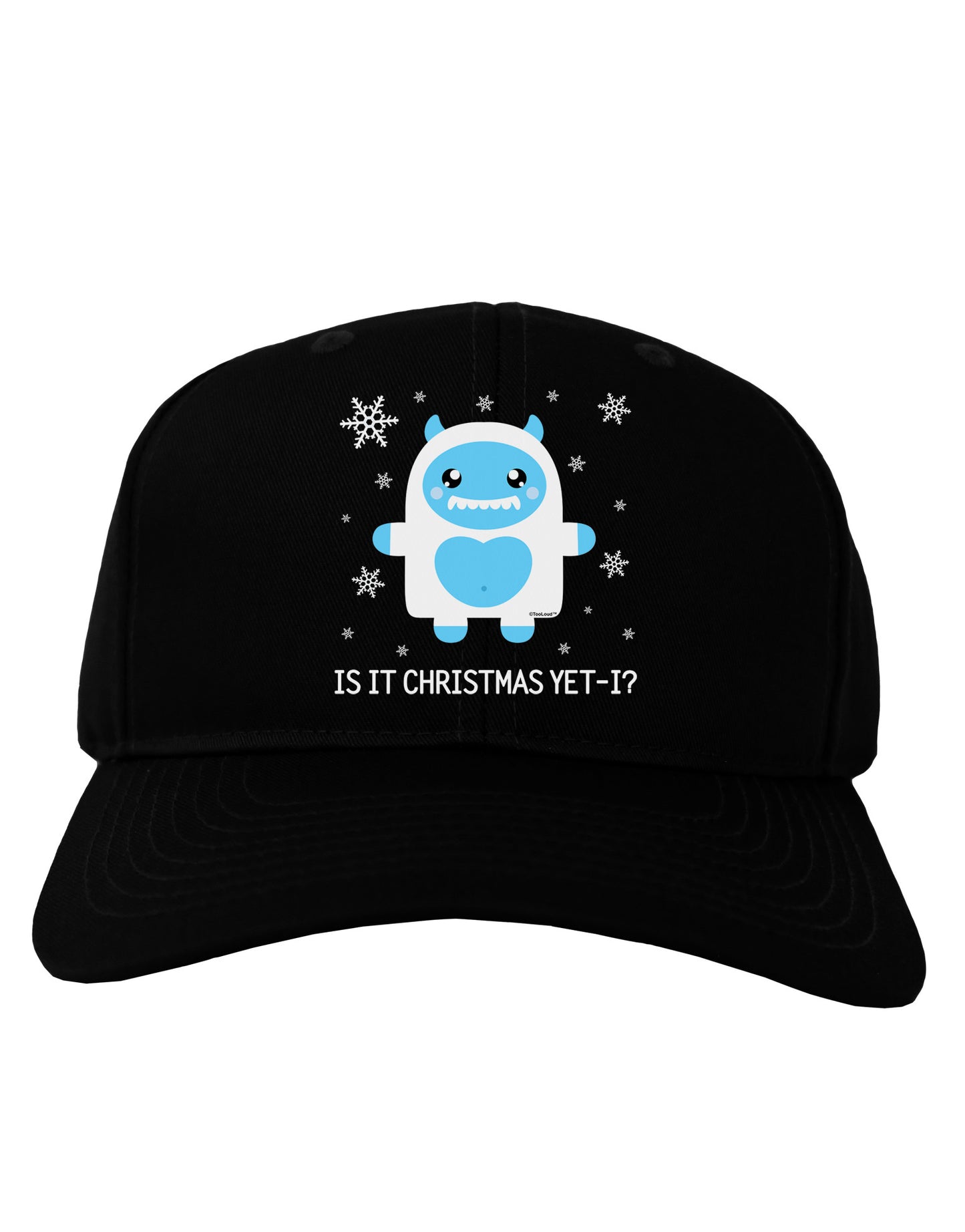 Is It Christmas Yet - Yeti Abominable Snowman Adult Dark Baseball Cap Hat-Baseball Cap-TooLoud-Black-One Size-Davson Sales