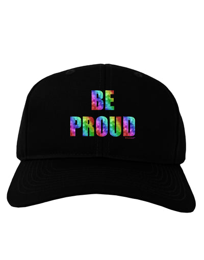 Be Proud Gay Pride - Rainbow Hearts Adult Dark Baseball Cap Hat by TooLoud-Baseball Cap-TooLoud-Black-One Size-Davson Sales