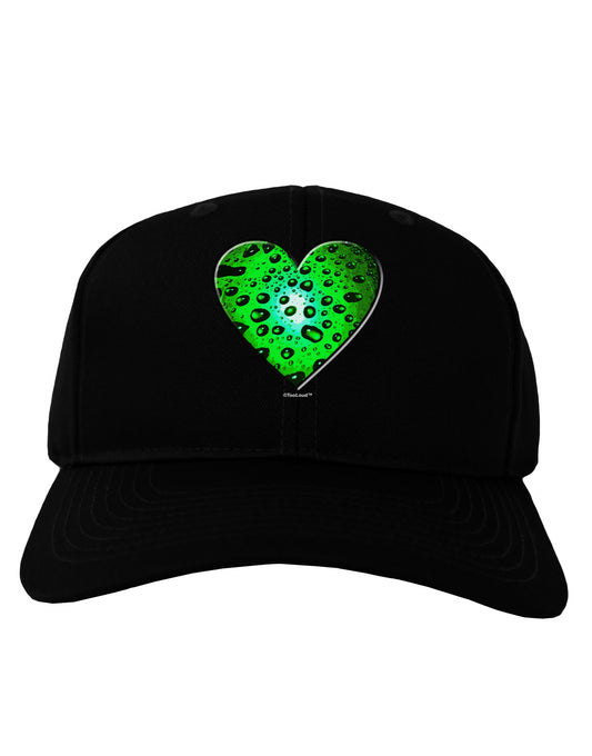 Water Droplet Heart Green Adult Dark Baseball Cap Hat by TooLoud-Baseball Cap-TooLoud-Black-One Size-Davson Sales