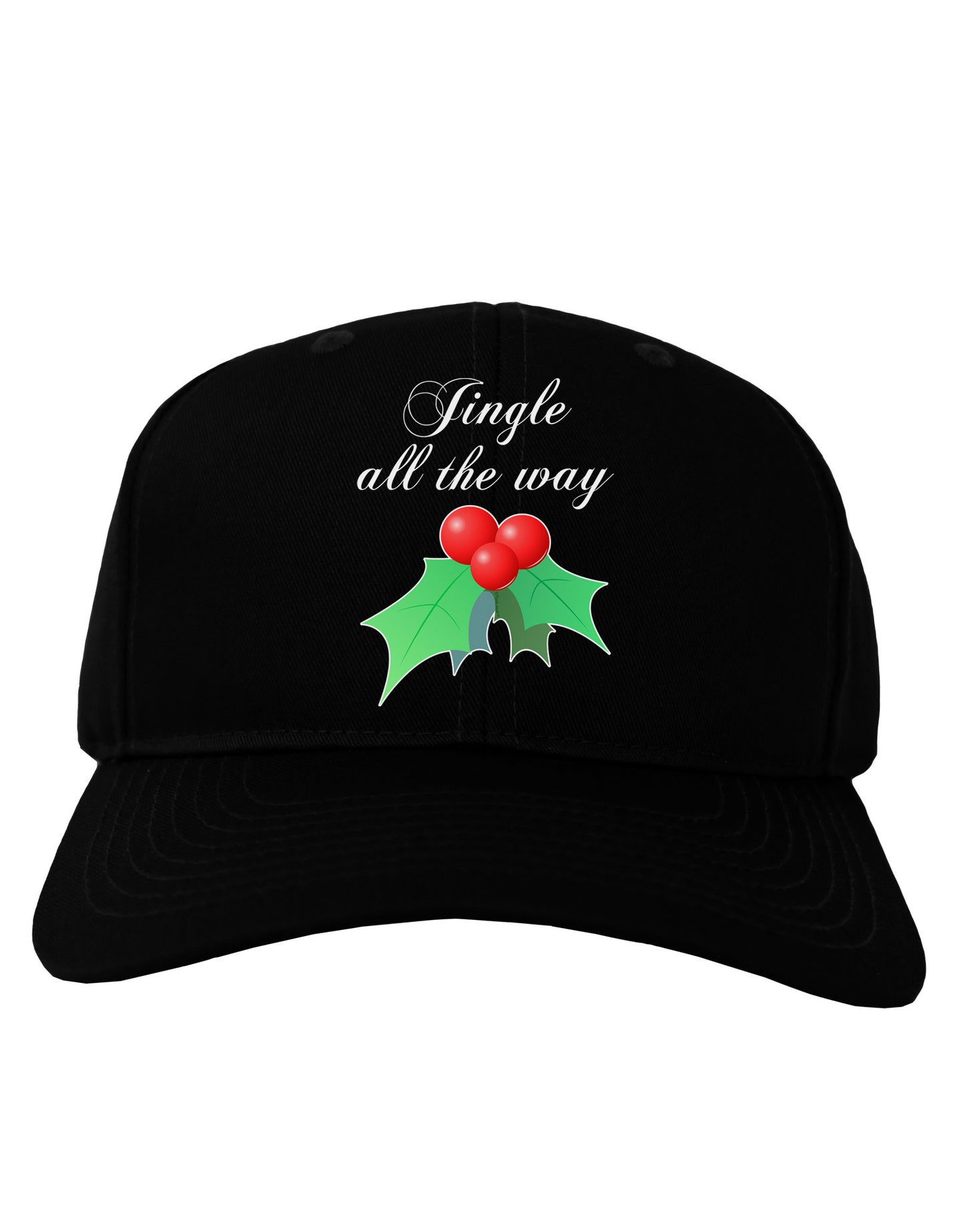 Jingle All the Way - holly Adult Dark Baseball Cap Hat-Baseball Cap-TooLoud-Black-One Size-Davson Sales