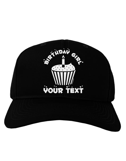 Personalized Birthday Girl Cupcake -Customizable- Name Adult Dark Baseball Cap Hat-Baseball Cap-TooLoud-Black-One Size-Davson Sales